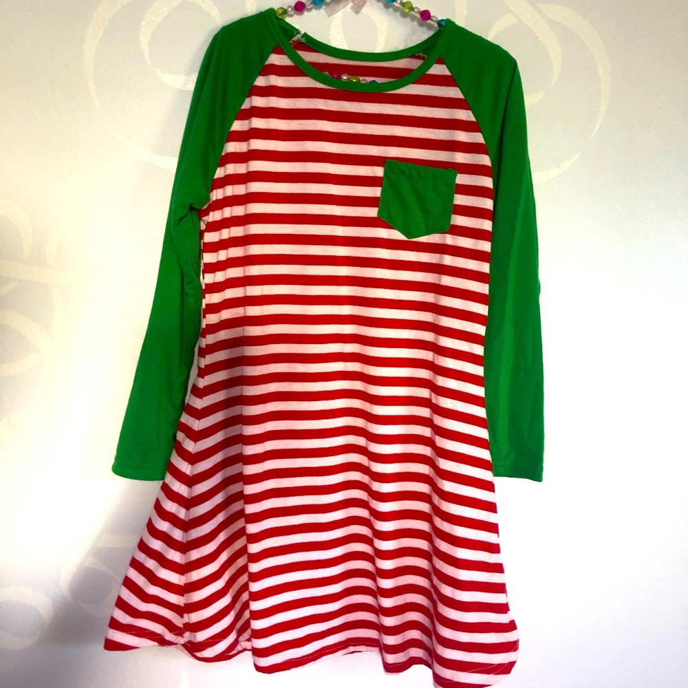 Striped Holiday Girls Pajama shirt/ Nightgown
